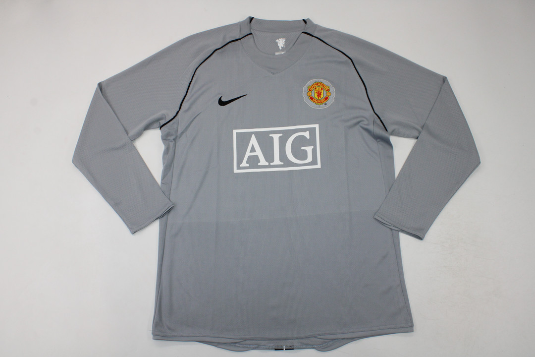 AAA Quality Manchester Utd 07/08 GK Grey Long Soccer Jersey